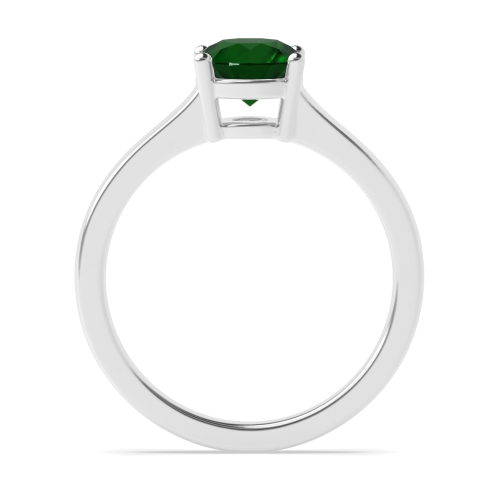 4 Prong Round Basket Setting Wide shank Emerald Engagement Rings