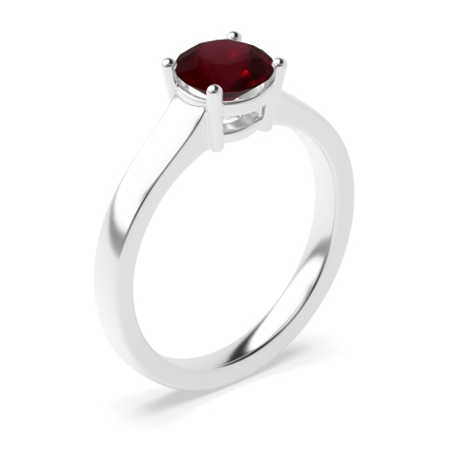4 Prong Round Basket Setting Wide shank Ruby Engagement Rings