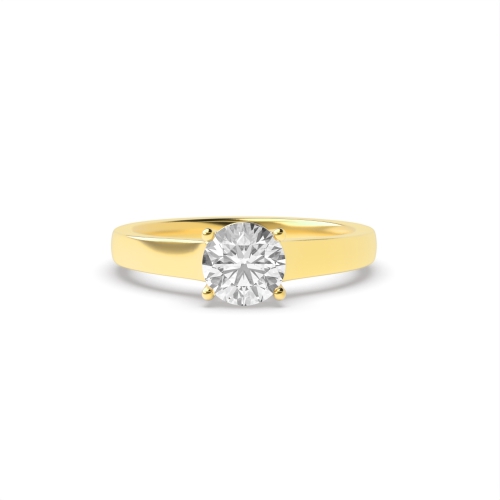 4 Prong Round Yellow Gold Solitaire Engagement Ring