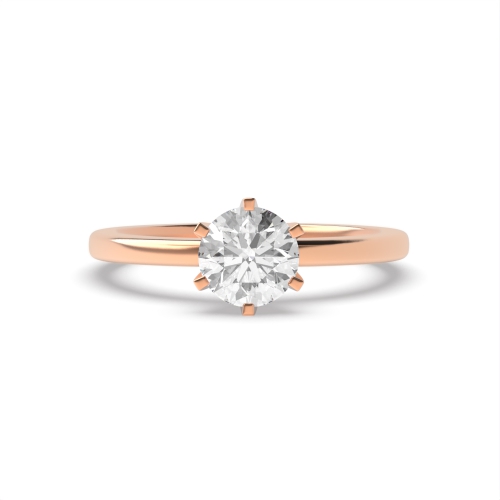4 Prong Round Rose Gold Solitaire Engagement Ring