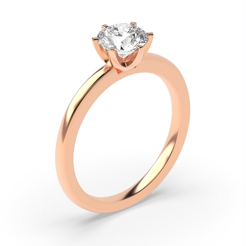 Round Rose Gold Open setting Engagement Rings
