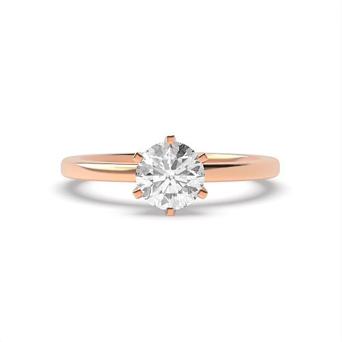 Round Rose Gold Open setting Engagement Rings