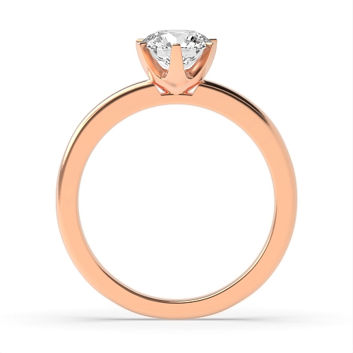 Round Rose Gold Open setting Engagement Rings