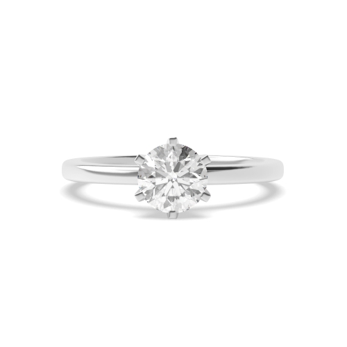 4 Prong Round Open Setting Lab Grown Diamond Solitaire Engagement Ring