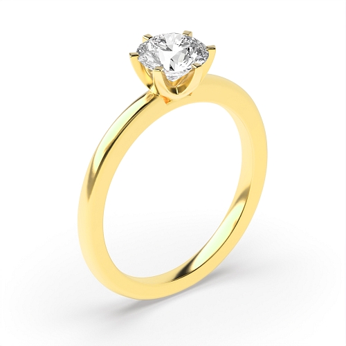 Round Yellow Gold Open setting Engagement Rings