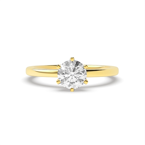 Round Yellow Gold Open setting Engagement Rings