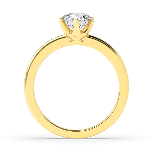 Round Yellow Gold Open setting Engagement Rings