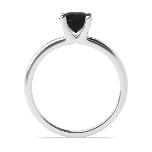4 Prong Open Modern Black Diamond Solitaire Engagement Ring