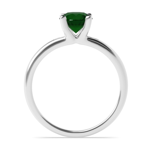 4 Prong Open Modern Emerald Solitaire Engagement Ring