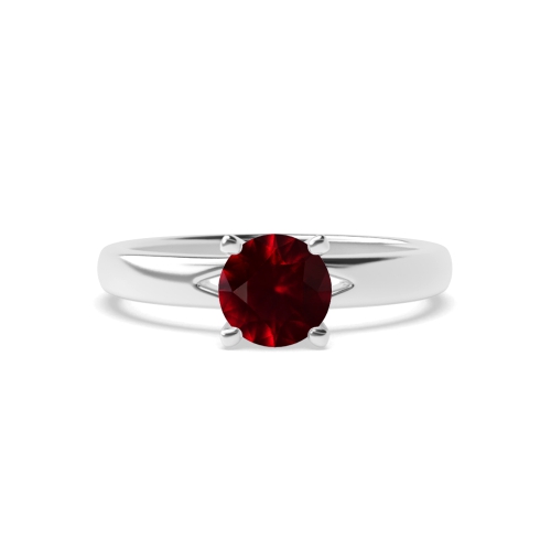 4 Prong Open Modern Ruby Solitaire Engagement Ring