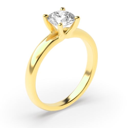 4 Claw Set Round Cut Diamond Solitaire Engagement Rings Platinum