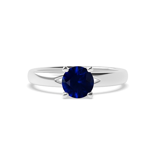 Open modern Blue Sapphire Engagement Rings