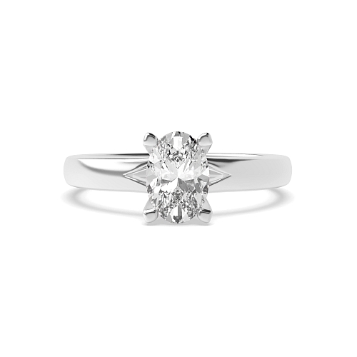 Oval Open modern Solitaire Engagement Rings