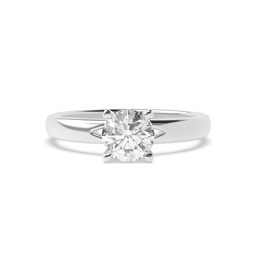 4 Prong Round Open Modern Solitaire Engagement Ring