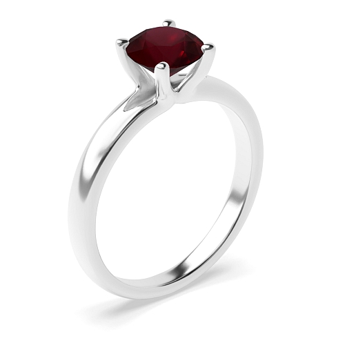 4 Prong Open Modern Ruby Solitaire Engagement Ring