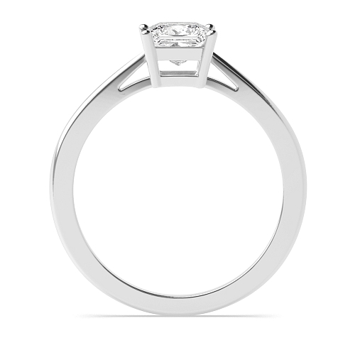 4 Prong Princess Basket set tapering shoulder Engagement Rings