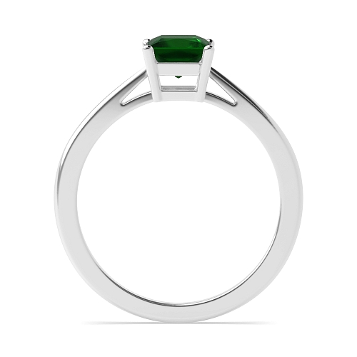4 Prong Princess Basket set tapering shoulder Emerald Engagement Rings