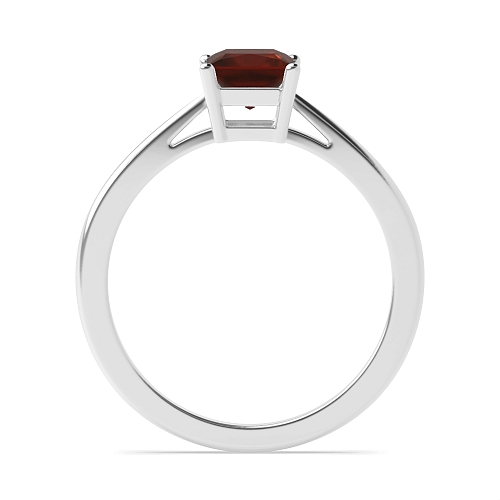 4 Prong Princess Basket set tapering shoulder Garnet Engagement Rings