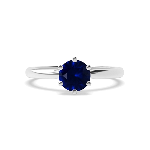 Round Square claes Blue Sapphire Engagement Rings