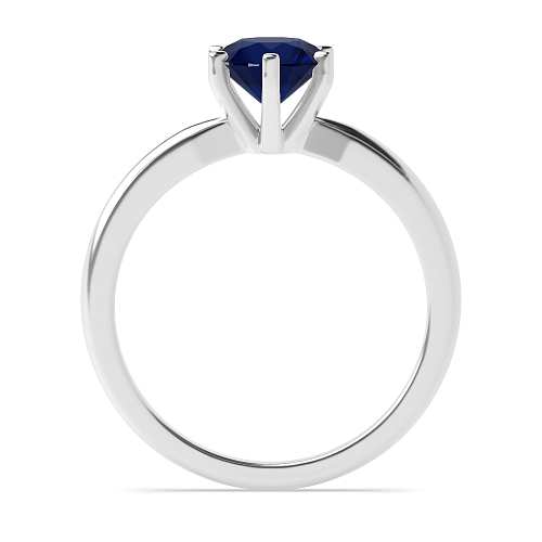 Round Square claes Blue Sapphire Engagement Rings