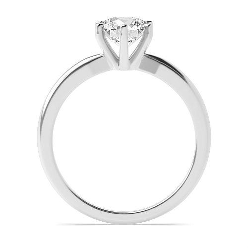 6 Prong Round Square Claes Lab Grown Diamond Solitaire Engagement Ring