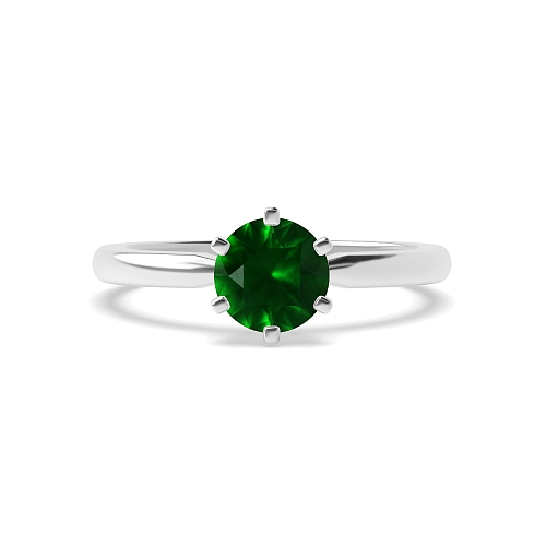 Round Square claes Emerald Engagement Rings
