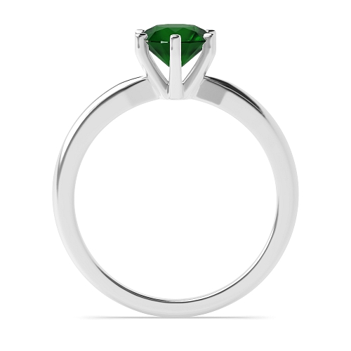 Round Square claes Emerald Engagement Rings