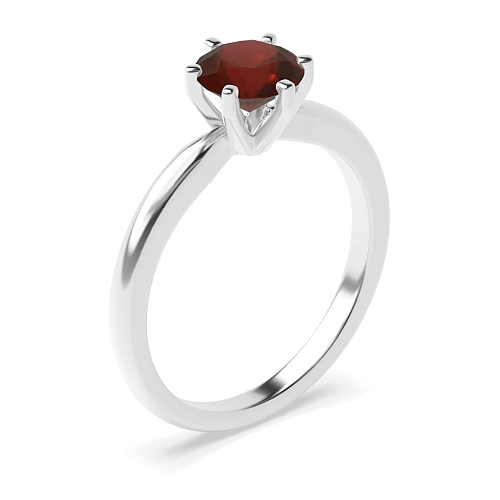 Round Square claes Garnet Engagement Rings