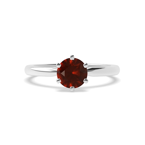 Round Square claes Garnet Engagement Rings