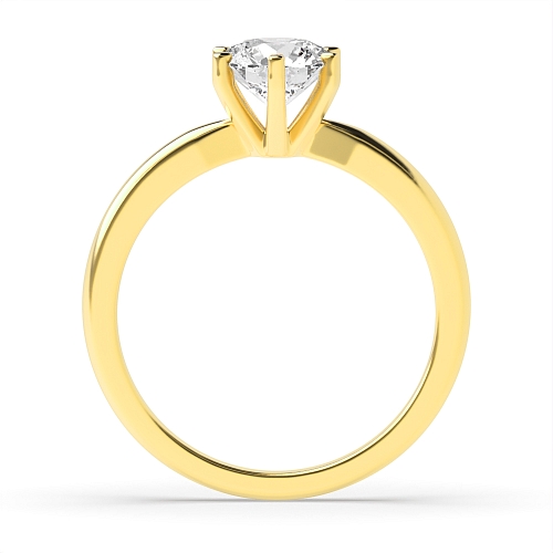 Round Yellow Gold Square claes Engagement Rings