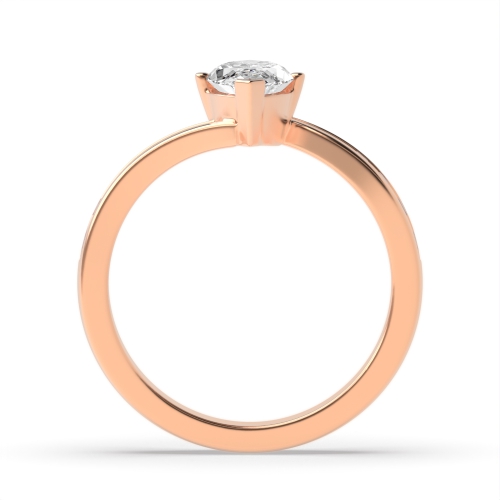4 Prong Marquise Rose Gold Twisted shank Engagement Rings
