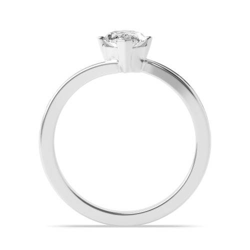 4 Prong Marquise Silver Twisted shank Side Stone Engagement Rings