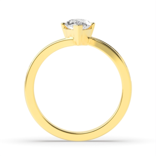 4 Prong Marquise Yellow Gold Twisted shank Engagement Rings