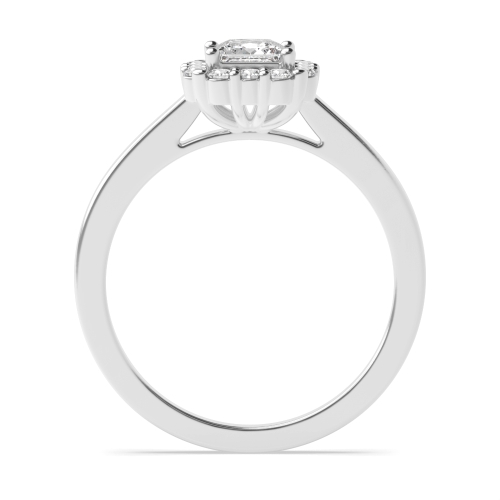 4 Prong Princess Raised Halo Engagement Ring