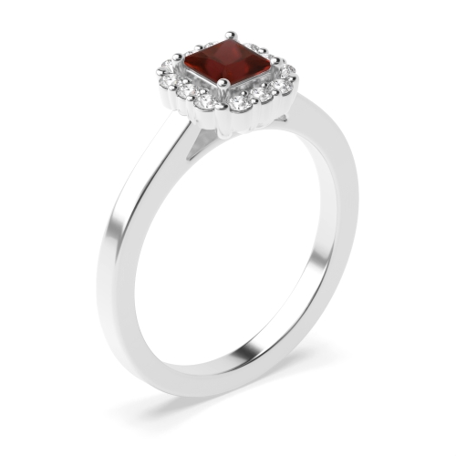4 Prong Setting Princess Shape Exclusive Halo Diamond Engagement Rings