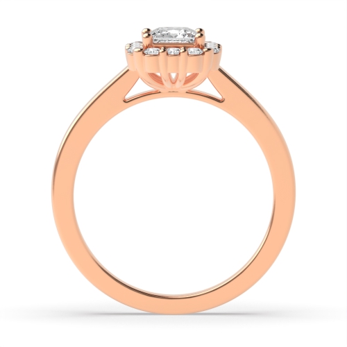 4 Prong Princess Rose Gold Raised Engagement Rings