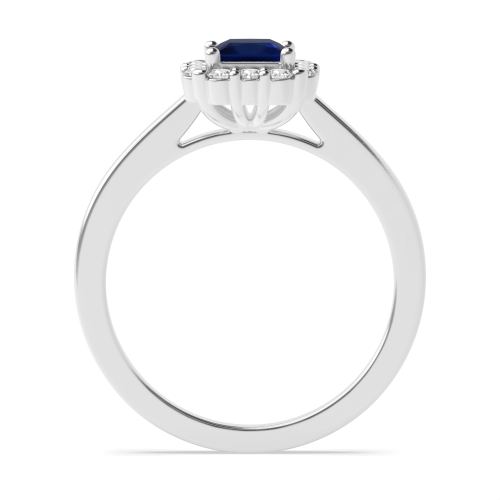 4 Prong Princess Raised Blue Sapphire Engagement Rings