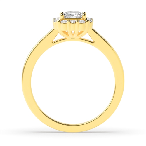 4 Prong Princess Yellow Gold Raised Engagement Rings