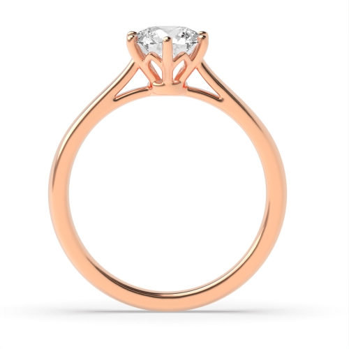 6 Prong Round Rose Gold Solitaire Engagement Ring