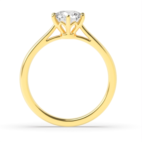 6 Prong Round Yellow Gold Solitaire Engagement Ring