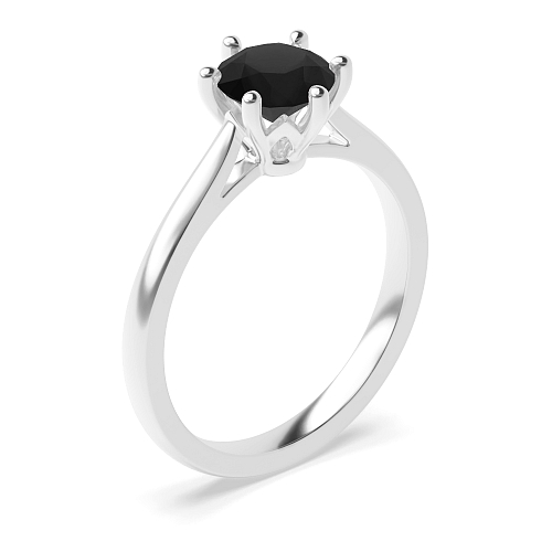 Flower setting Black Diamond Engagement Rings