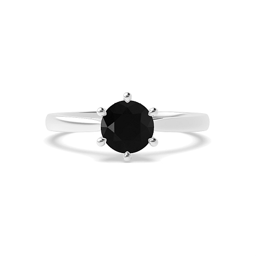 Flower setting Black Diamond Engagement Rings