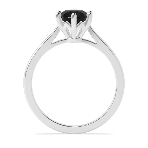Flower setting Black Diamond Engagement Rings