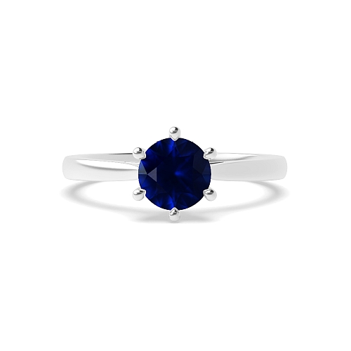 Flower setting Blue Sapphire Engagement Rings