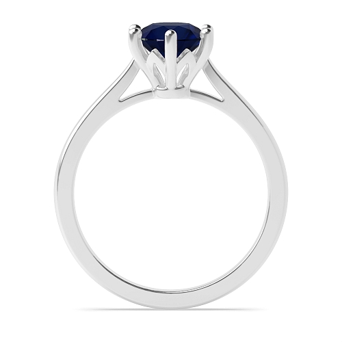 Flower setting Blue Sapphire Engagement Rings