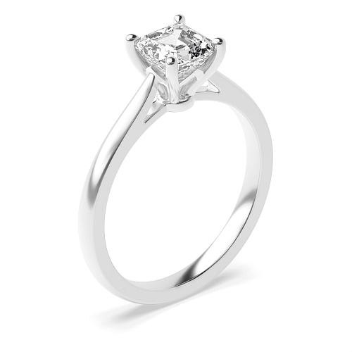 Asscher Flower setting Engagement Rings