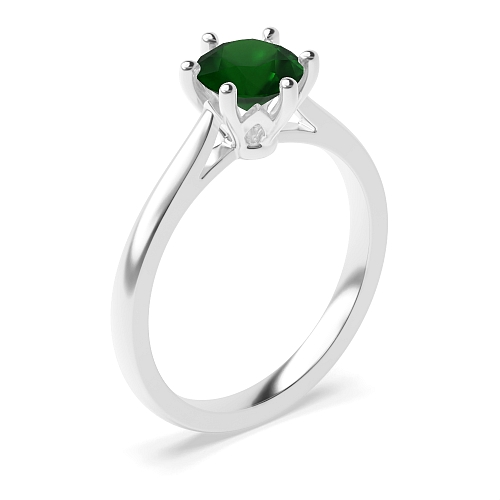 Flower setting Emerald Engagement Rings