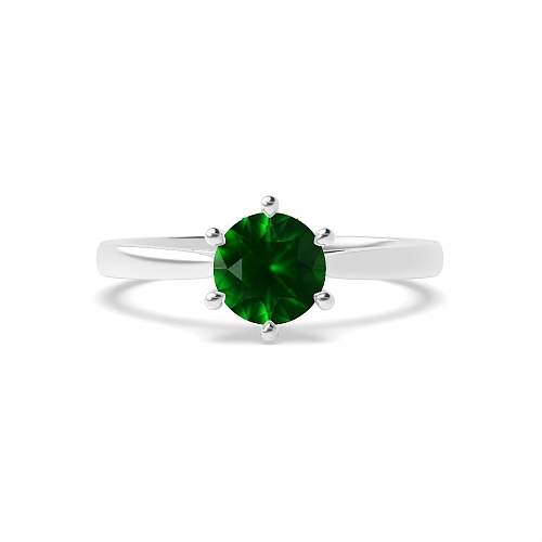 Flower setting Emerald Engagement Rings