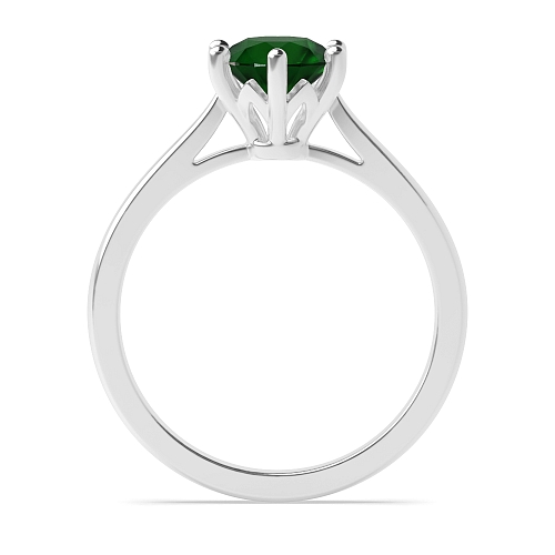 Flower setting Emerald Engagement Rings