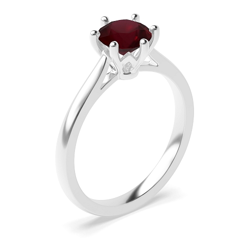 Flower setting Ruby Engagement Rings